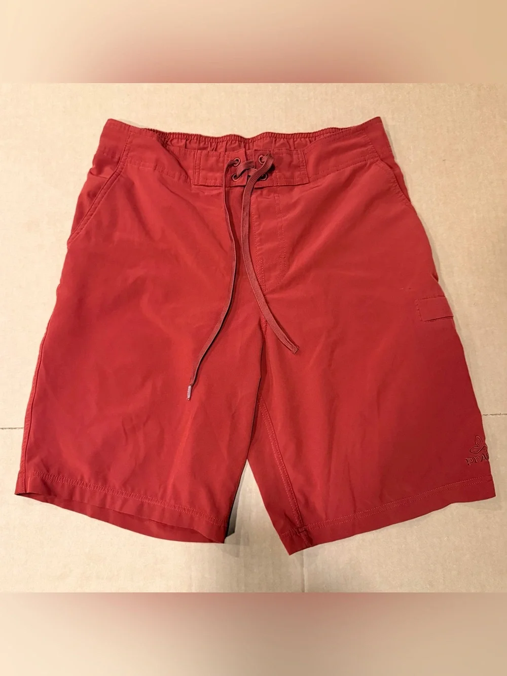 Prana Breathable Pull-On Shorts in Deep Coral